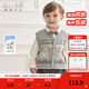 戴維貝拉（DAVE＆BELLA）兒童毛衣背心2025秋季新款男童馬甲純棉男寶寶開(kāi)衫小童無(wú)袖上衣 中麻灰【現貨】 120 cm（建議身高110-120cm）