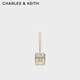 CHARLES&KEITH迷你菱格鏈條包斜挎骰子包新年生日禮物送女友CK6-40701607-A Champagne香檳色 XS