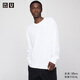 優(yōu)衣庫男裝女裝大師T AIRism棉混紡圓領(lǐng)T恤長(cháng)袖25秋冬新款479781 00 白色 L