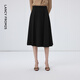 朗姿【尖貨補單】法式復古赫本風(fēng)黑色半身裙女新款傘裙高腰顯瘦a字裙 黑色 M