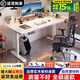 喜米萊【熱賣(mài)款式】電動(dòng)升降桌電腦電競桌臺式學(xué)習書(shū)桌實(shí)木辦公直播桌子 【單電機】奶油白+白腿18mm桌面 長(cháng)120寬60高75cm