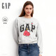 蓋璞（GAP）女裝冬季款logo印花寬松圓領(lǐng)抓絨長(cháng)袖衛衣美版784241