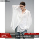 COCOBELLA微透視蝙蝠袖休閑白襯衫女Oversize遮陽(yáng)開(kāi)衫SR3193 白色 M