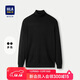 HLA海瀾之家長(cháng)袖針織衫男套頭可翻高領(lǐng)套頭毛衣男冬季