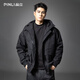 品立（PINLI）PINLI品立2025秋季新款潮牌連帽寬松夾克男士插肩袖休閑百搭外套 黑色 M M170 體重130斤以下