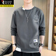 啄木鳥(niǎo)加絨衛衣男款秋冬季加厚保暖內搭長(cháng)袖t恤秋冬款假兩件男士上衣服 WY129灰色 3XL