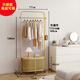 朵思曼（DOSIM）鐵藝法式奶油風(fēng)衣架臥室落地移動(dòng)掛衣架置物收納歐式床頭柜衣帽架 輕奢金配淺色蓋板：長(cháng)77*寬36*高185cm