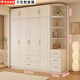 旺府美居【包安裝】衣柜家用臥室歐式奶油風(fēng)實(shí)木收納組合衣櫥柜子大衣柜 200*200*55主柜+頂柜+邊柜【四門(mén)】