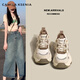CAMILA KSENIA爆款品牌老爹鞋子女士休閑2025年新款冬季顯腳小百搭厚底運動(dòng)女鞋 米棕色 36