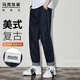 馬克華菲（MARK FAIRWHALE）牛仔褲男士春秋季美式直筒褲子男潮牌休閑褲男褲長(cháng)褲子 藍色 32