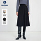 Navigare意大利小帆船25秋冬女士毛呢A字半身裙中長(cháng)款百褶傘裙2342875501