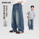 左西童裝男童牛仔褲防褪色2026新款兒童春裝長(cháng)褲褲子潮 淺牛仔色 160