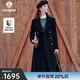 Navigare意大利小帆船純羊毛呢大衣女士2025秋冬季新款通勤長(cháng)裝風(fēng)衣外套 海軍藍 M