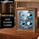 Simple wishes德國自動(dòng)搖表器機械表專(zhuān)用轉表器立式上鏈搖擺器手表收納表盒 【胡桃木紋】4表位-內黑A(yíng)BS面板【冰心藍燈+5檔模式】