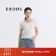 ERDOS 25夏季圓領(lǐng)挑眼絲綿優(yōu)雅純色短袖短款修身百搭透氣女套衫針織衫 白 XL 175/92A