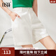 歐莎（OSA）薄款小個(gè)子白色外穿高腰直筒牛仔褲短褲a字版型女夏季新款 白色 M