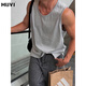 牧唯2025夏季新款無(wú)袖背心男慵懶感透氣純棉坎肩運動(dòng)健身寬松休閑上衣 淺灰色 95%買(mǎi)家選擇 XL [建議125-140斤]