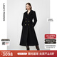 朗姿純羊毛軍旅風(fēng)收腰顯瘦氣質(zhì)高級呢子大衣修身毛呢外套冬季新款 黑色2 M