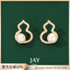 Jay小葫蘆珍珠耳環(huán)女小香風(fēng)耳釘耳飾送女友生日禮物 耳釘（淡水珍珠+925銀針）