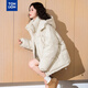 唐獅（TonLion）2025冬女連帽下擺弧形袖子愛(ài)心短款羽絨服