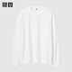 優(yōu)衣庫男裝女裝AIRism棉混紡圓領(lǐng)T恤/長(cháng)袖482293 485562 485562/00白色 S
