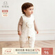 乖奇熊秋冬季寶寶背心連體哈衣嬰幼兒可愛(ài)背帶褲夾絲棉保暖連體褲