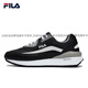 斐樂(lè )（FILA）慢跑者跑步鞋男202024秋冬季新款休閑運動(dòng)鞋黃景瑜同款跑鞋 黑_鐵竿灰-BN 42