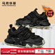 馬克華菲老爹鞋男鞋冬季2025新款休閑鞋運動(dòng)鞋防滑厚底潮流黑色加絨鞋子男 黑色【男女同款】 41 【男碼】標準運動(dòng)鞋碼