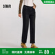森馬（Semir）森柔牛仔|牛仔褲女抓毛長(cháng)褲女生冬季半松緊腰直筒褲103724124002