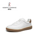 諾貝達（ROBERTA DI CAMERINO）諾貝達2026春夏新款男士真皮休閑板鞋舒適軟底戶(hù)外百搭系帶德訓鞋 白色DEA21137P 37 (歐碼尺碼 偏大一碼）