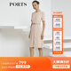PORTS寶姿商場(chǎng)同款新品女裝氣質(zhì)明線(xiàn)壓褶短袖連衣裙 珠光粉 M (6)