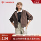 坦博爾衛衣女春秋短款連帽運動(dòng)外套寬松小個(gè)子TD4160502 栗殼 160 