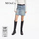 MO&Co.【土耳其】半身裙不規則毛邊牛仔短裙個(gè)性時(shí)裝設計感摩安珂 牛仔藍色 M 165
