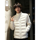 Shelley Jones白色輕量化排骨羽絨服男款冬季修身運動(dòng)羽絨內膽保暖立領(lǐng)短款外套 米白羽絨服 XL [推薦120-140斤]