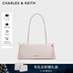 CHARLES&KEITH蝴蝶結簡(jiǎn)約單肩腋下包法棍包生日禮物圣誕禮物送女友CK2-20160193 Soft Pink淺粉色 中包