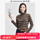 佐丹奴長(cháng)袖T恤女基礎款純棉套頭衫條紋高領(lǐng)打底衫女05324861