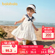 巴拉巴拉童裝寶寶連衣裙嬰兒裙子兒童公主裙女童夏裝2025款甜美海軍風(fēng)時(shí)尚 白色調00311 120