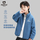 小豬班納（PEPCO）男童加厚搖粒絨外套冬季保暖校服神器中大童立領(lǐng)加絨上衣 深藍170