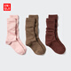 優(yōu)衣庫女裝襪子/3雙裝寬松高筒襪堆堆襪482721 480277 477074 482721/12桃紅色 M /L/24～26 cm