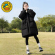 G.duck女大童羽絨服冬季2025新款兒童洋氣初中生女童加厚寬松中長(cháng)款外套 黑色 衣服偏大.不要貪大 150 cm 充絨量245克