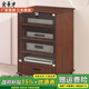 宏秀才功放機柜影音柜家庭影院器材設備舞臺KTV實(shí)木機架音響航空機柜 胡桃色四層+抽屜（實(shí)木烤漆）