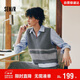 森馬（Semir）商場(chǎng)同款|長(cháng)袖襯衫女冬條紋V領(lǐng)短背心襯衣2025兩件套101725105008