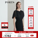 PORTS寶姿女裝 秋冬新品短袖中長(cháng)連衣裙LL9D108LWP093 黑色 M (6)