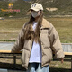 Sweetly·Sun羽絨棉服女2025冬季新款韓系學(xué)院風(fēng)小個(gè)子棉襖夾克外套加厚棉衣女 卡其色 M 建議80-105斤