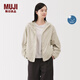 MUJI女式 不易沾水防紫外線(xiàn)便攜風(fēng)帽夾克 防曬衣 25年早秋 女裝 象牙色 L (165/88A)
