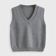 馬尼亞袋鼠新款秋冬兒童薄款棉線(xiàn)毛衣背心馬甲男女童寶寶套頭坎肩針織衫童裝 灰色 160