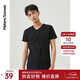 美特斯邦威t恤男女2025夏季新款純色百搭純棉短袖情侶裝男士打底衫 影黑 L 175 96A