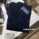 FAME RALPH LAUREN拉夫勞倫Ralph Lauren半高領(lǐng)拉鏈毛衣男士針織套頭polo麻花純棉衫 寶藍色 S 100-130斤