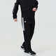 阿迪達斯（adidas）長(cháng)褲男女春季寬松透氣直筒褲跑步運動(dòng)防風(fēng)休閑褲  黑白 L