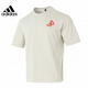 阿迪達斯（adidas）純棉短袖男女同款2026新年款紅色本命年CNY圓領(lǐng)寬松上衣休閑T恤衫 KQ5100/灰白色/刺繡馬頭徽章/馬年限定 L